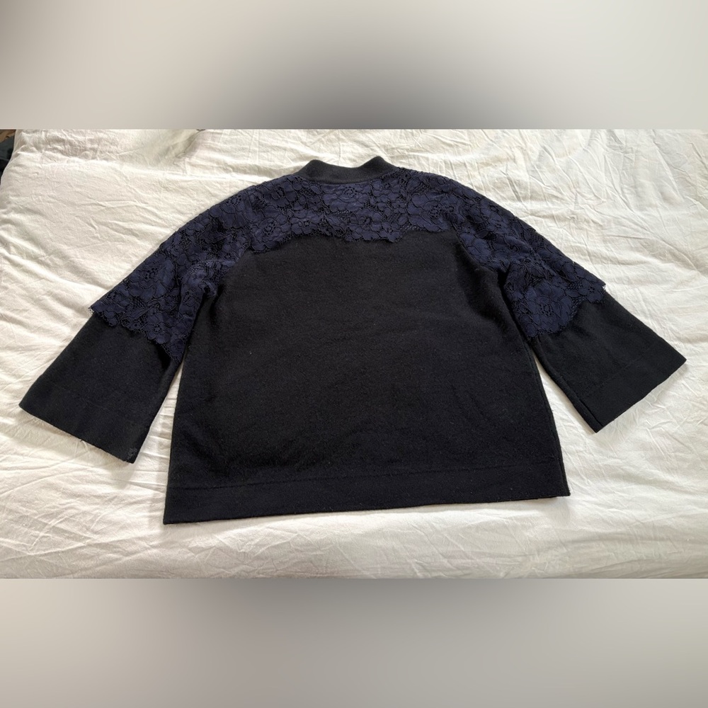 Anthropologie Field Flower Wool Lace Bell Sleeve Sweater Jacket size M - Picture 5 of 9